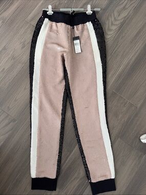 BCBGMAXAZRIA sequined jogger style pants
